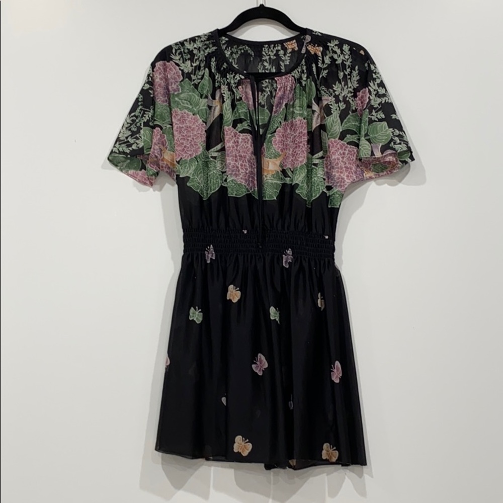 Sheer Floral Printed Dress